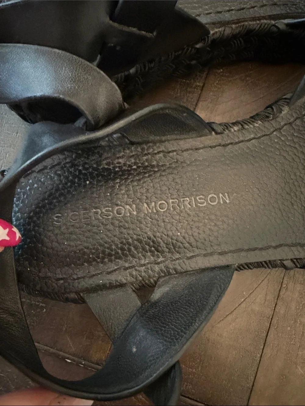 Sigerson Morrison Jacky Black Leather Espadrille Platform Sandals